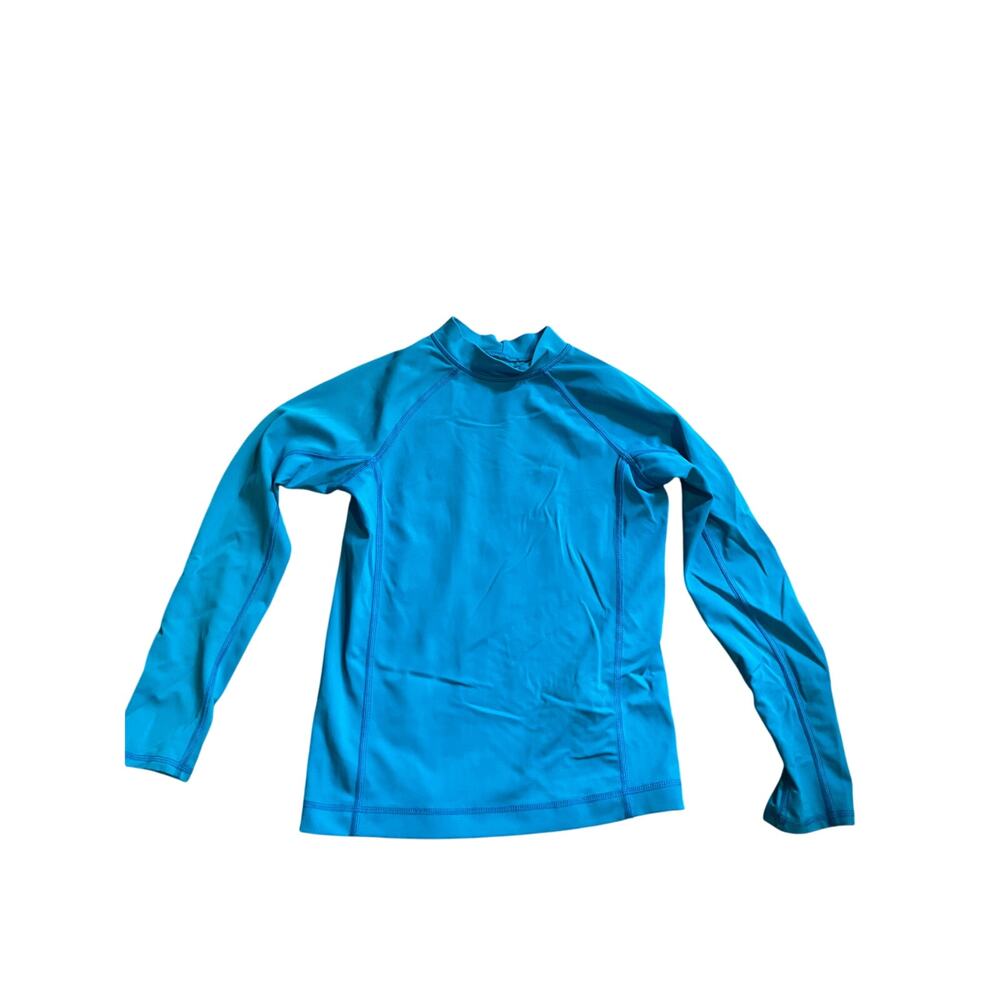 Lands end kids swim cover up long sleeve blue size med 5-6